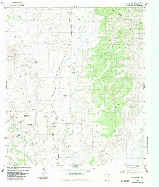 Classic USGS Mount Ord Texas 7.5'x7.5' Topo Map Image