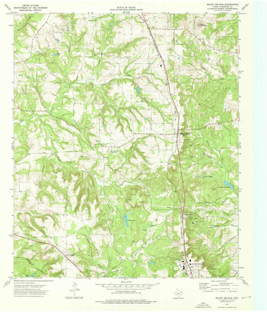 Classic USGS Mount Selman Texas 7.5'x7.5' Topo Map Image