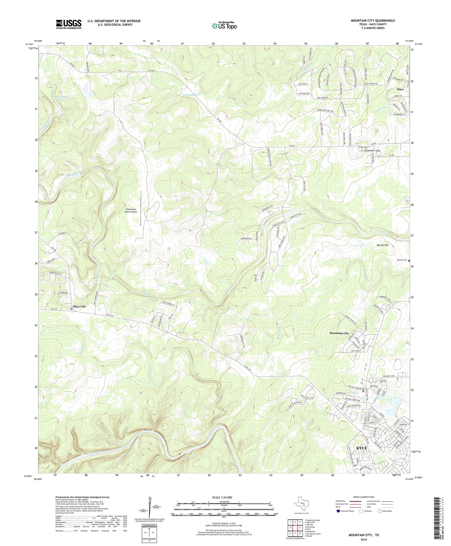 Mountain City Texas US Topo Map Image