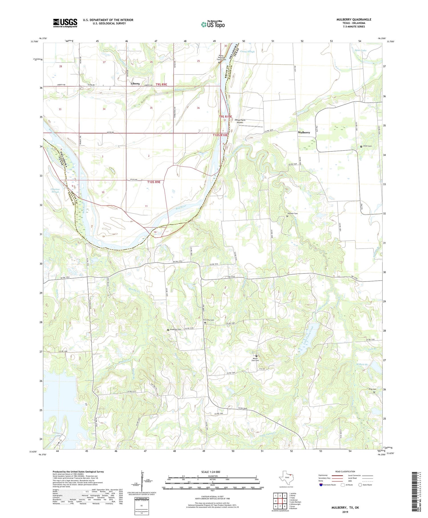 Mulberry Texas US Topo Map Image