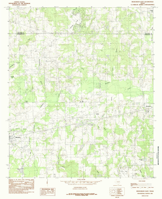 Classic USGS Murchison East Texas 7.5'x7.5' Topo Map Image