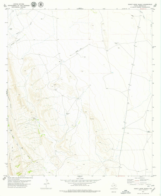 Classic USGS Nancy Anne Ranch Texas 7.5'x7.5' Topo Map Image