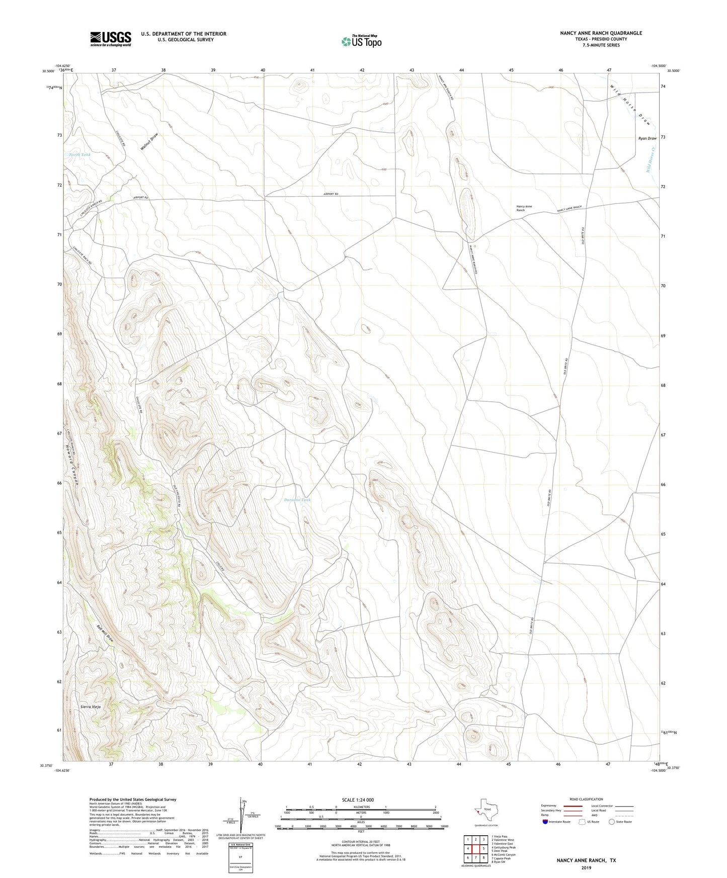 Nancy Anne Ranch Texas US Topo Map Image