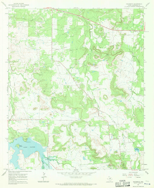 Classic USGS Necessity Texas 7.5'x7.5' Topo Map Image