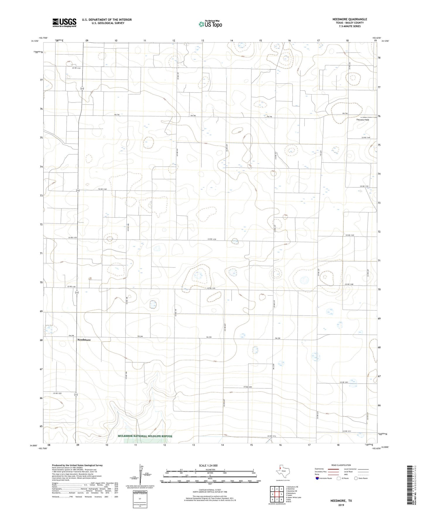 Needmore Texas US Topo Map Image