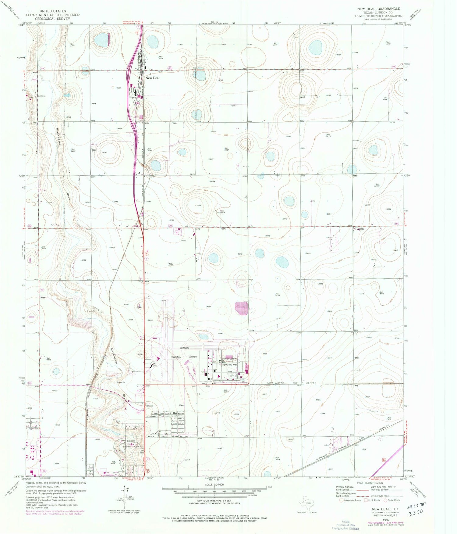 Classic USGS New Deal Texas 7.5'x7.5' Topo Map Image