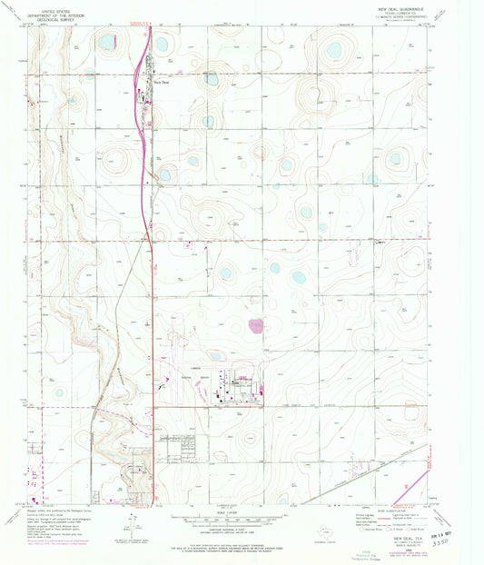 Classic USGS New Deal Texas 7.5'x7.5' Topo Map Image