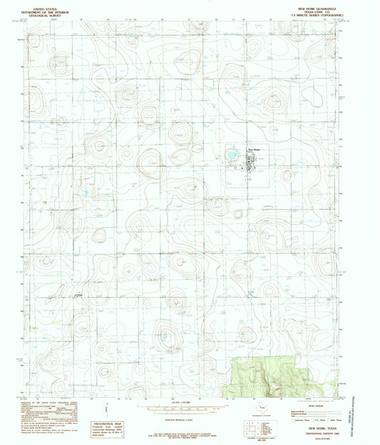 Classic USGS New Home Texas 7.5'x7.5' Topo Map Image
