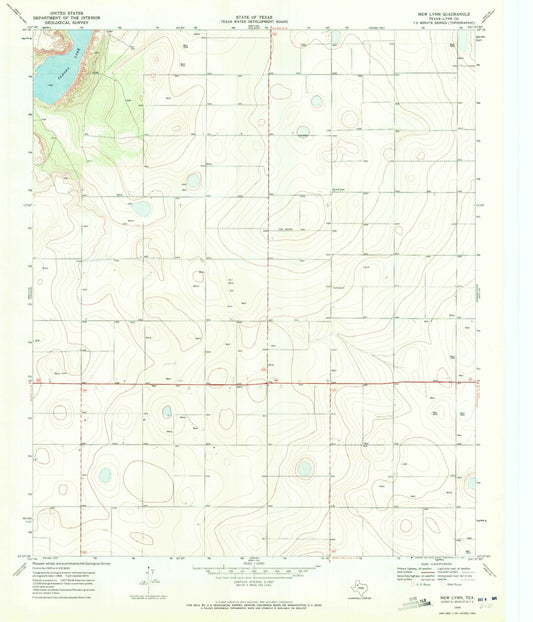 Classic USGS New Lynn Texas 7.5'x7.5' Topo Map Image