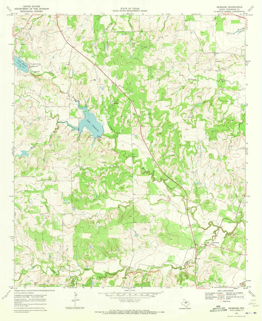 Classic USGS Newburg Texas 7.5'x7.5' Topo Map Image