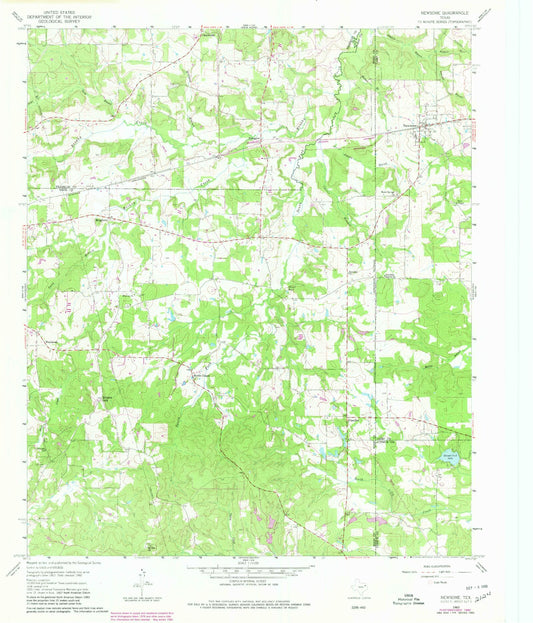 Classic USGS Newsome Texas 7.5'x7.5' Topo Map Image