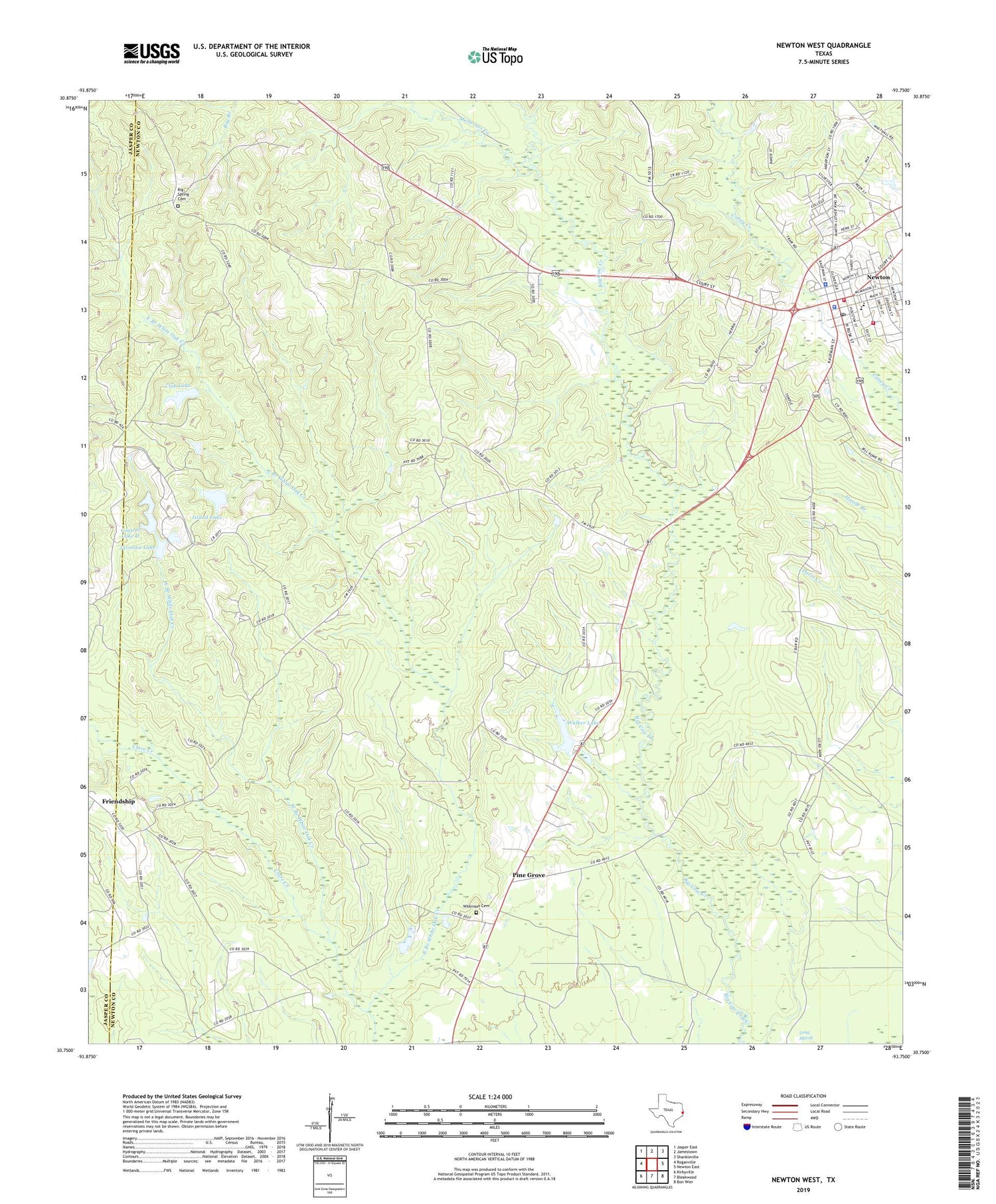 Newton West Texas US Topo Map Image
