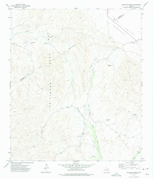 Classic USGS Ninetysix Ranch Texas 7.5'x7.5' Topo Map Image
