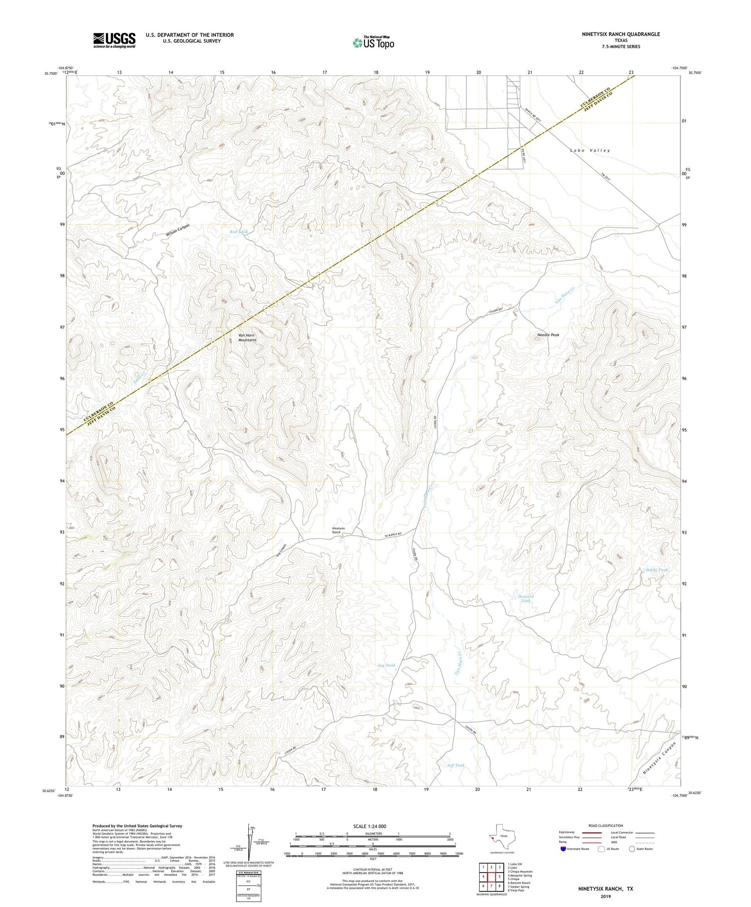 Ninetysix Ranch Texas US Topo Map Image