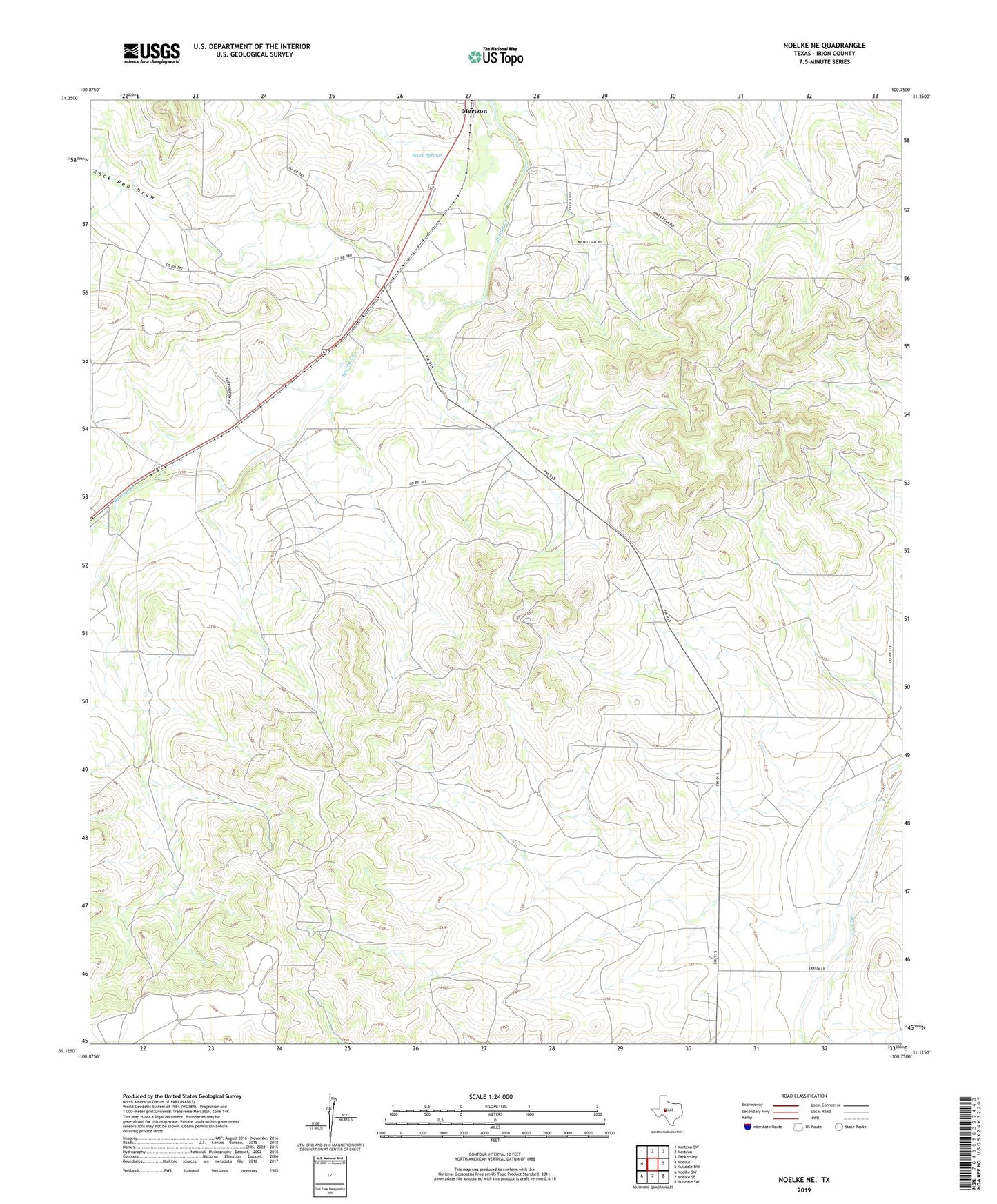 Noelke NE Texas US Topo Map Image