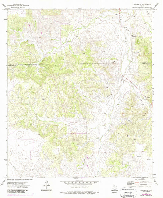 Classic USGS Noelke SE Texas 7.5'x7.5' Topo Map Image