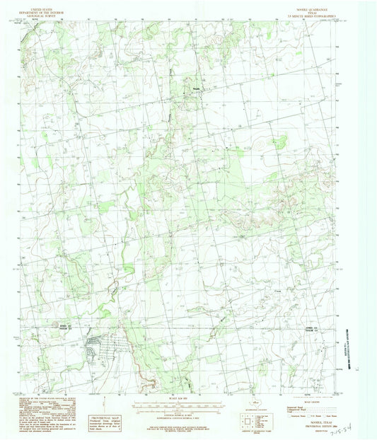 Classic USGS Noodle Texas 7.5'x7.5' Topo Map Image