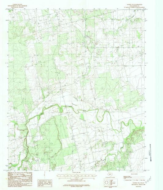 Classic USGS Noodle NE Texas 7.5'x7.5' Topo Map Image