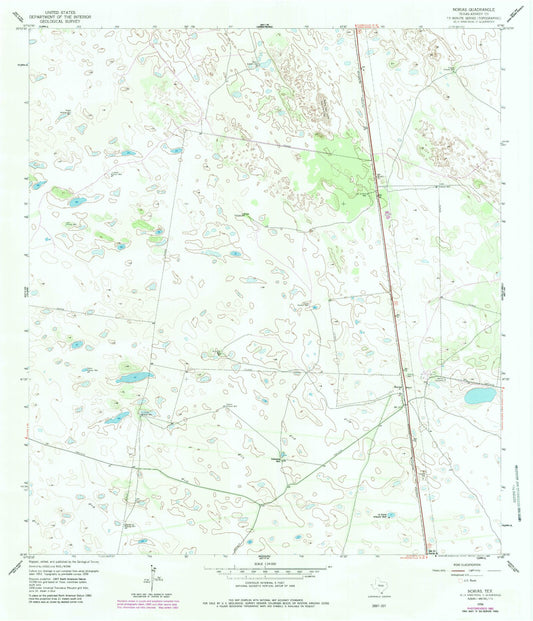 Classic USGS Norias Texas 7.5'x7.5' Topo Map Image
