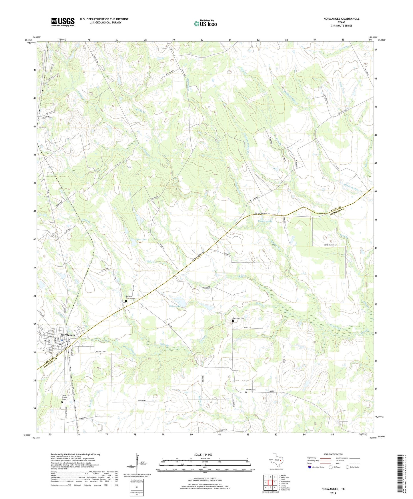 Normangee Texas US Topo Map Image
