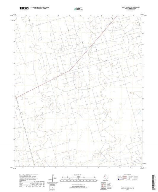 North Cowden NW Texas US Topo Map Image