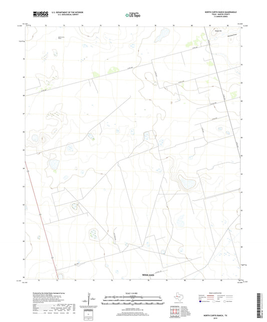 North Curtis Ranch Texas US Topo Map Image