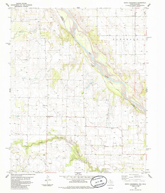 Classic USGS North Groesbeck Texas 7.5'x7.5' Topo Map Image