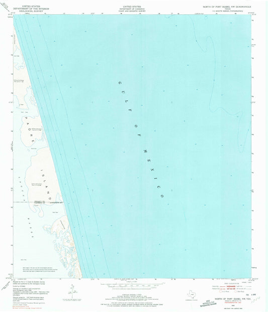 Classic USGS North of Port Isabel NW Texas 7.5'x7.5' Topo Map Image