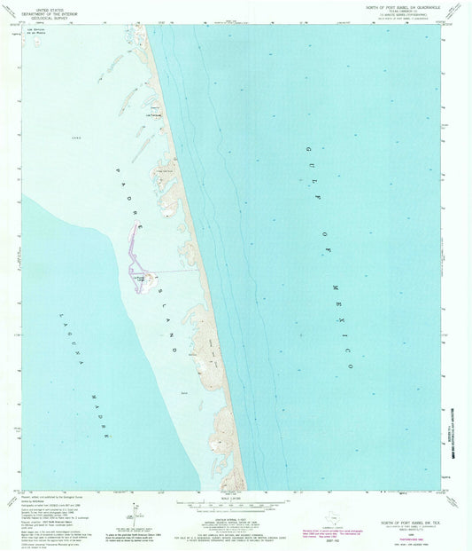 Classic USGS North of Port Isabel SW Texas 7.5'x7.5' Topo Map Image