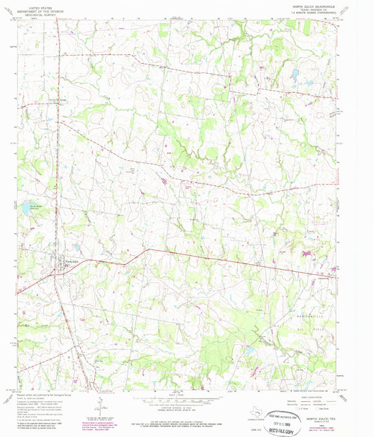 Classic USGS North Zulch Texas 7.5'x7.5' Topo Map Image