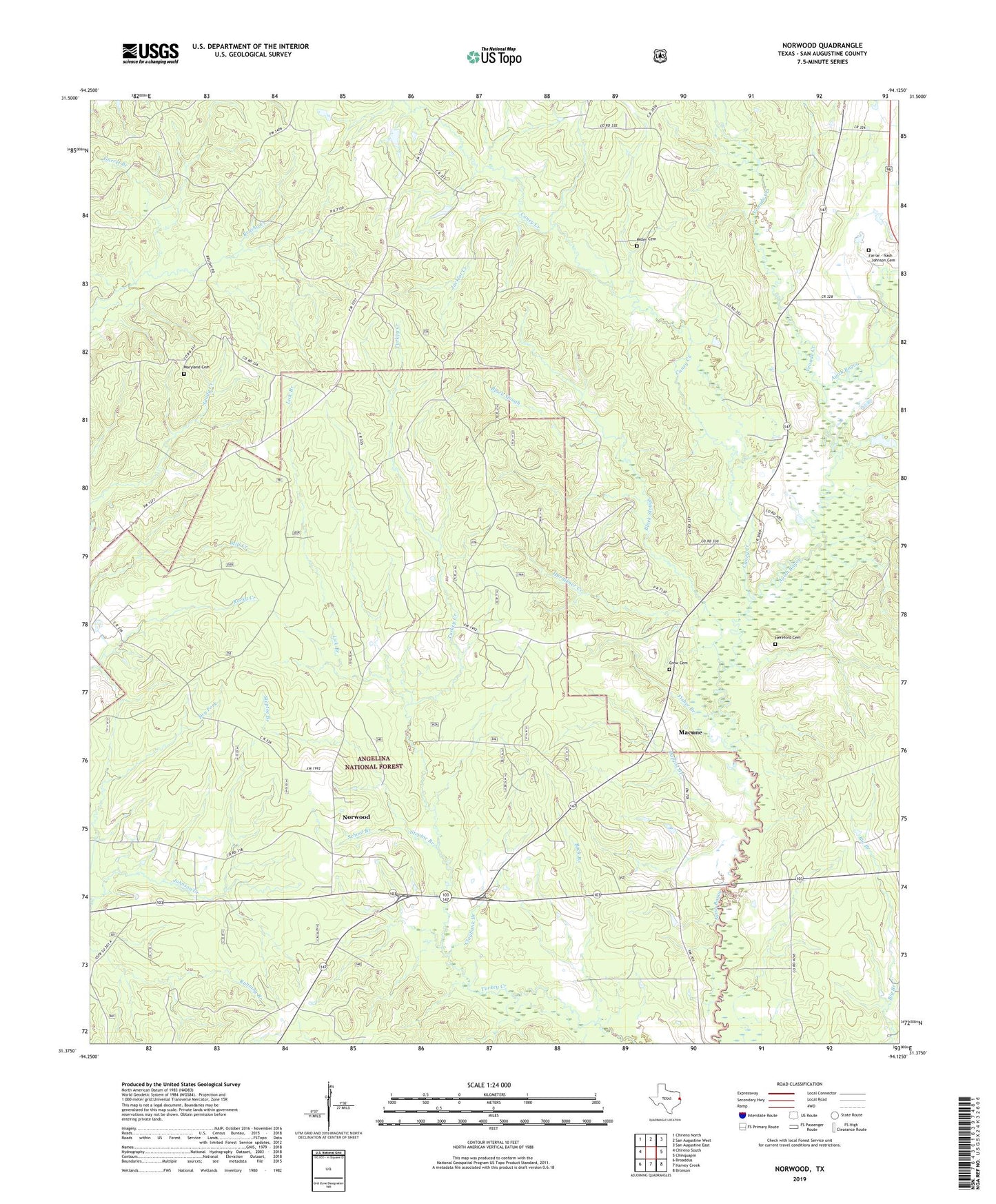 Norwood Texas US Topo Map Image