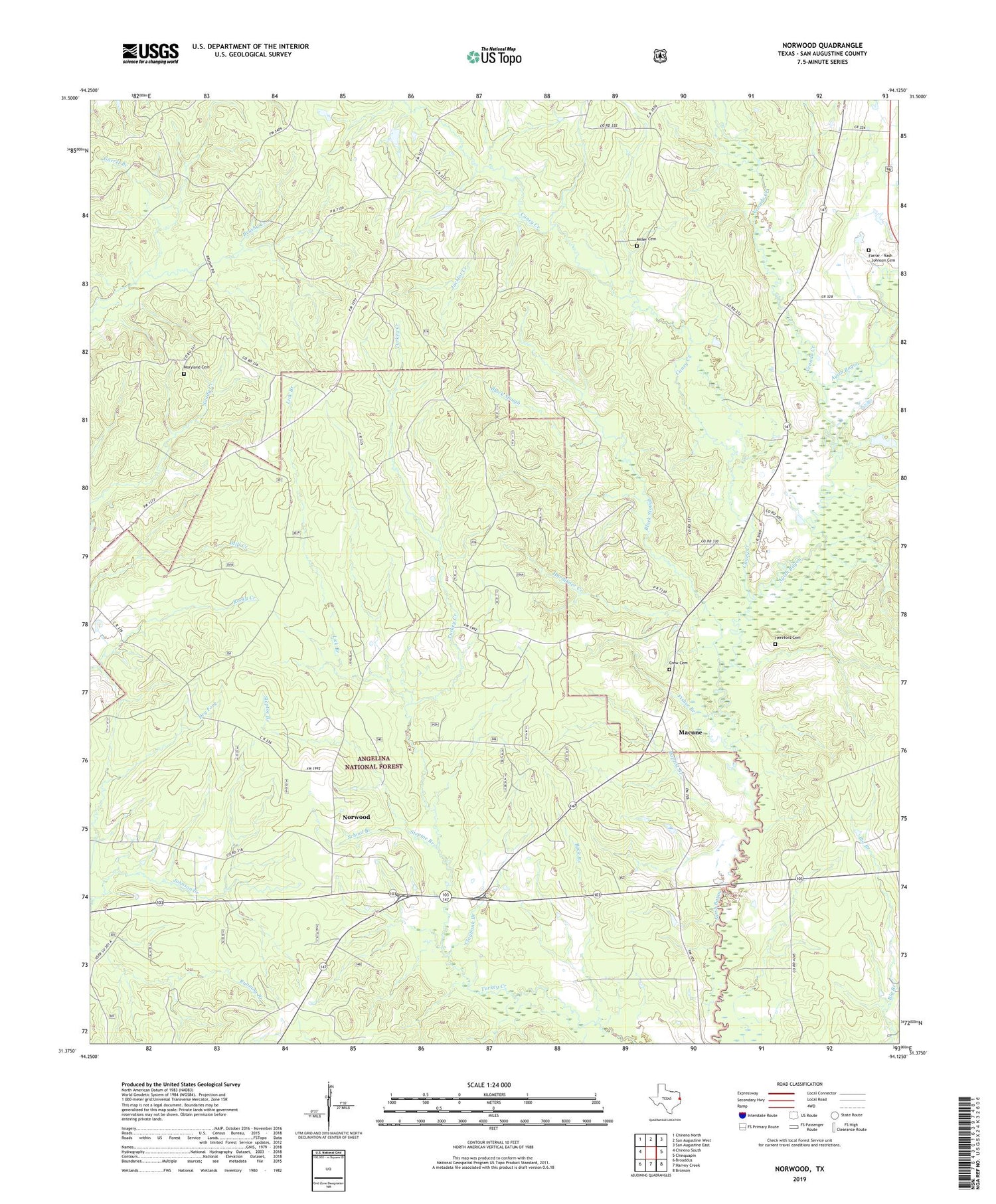 Norwood Texas US Topo Map Image