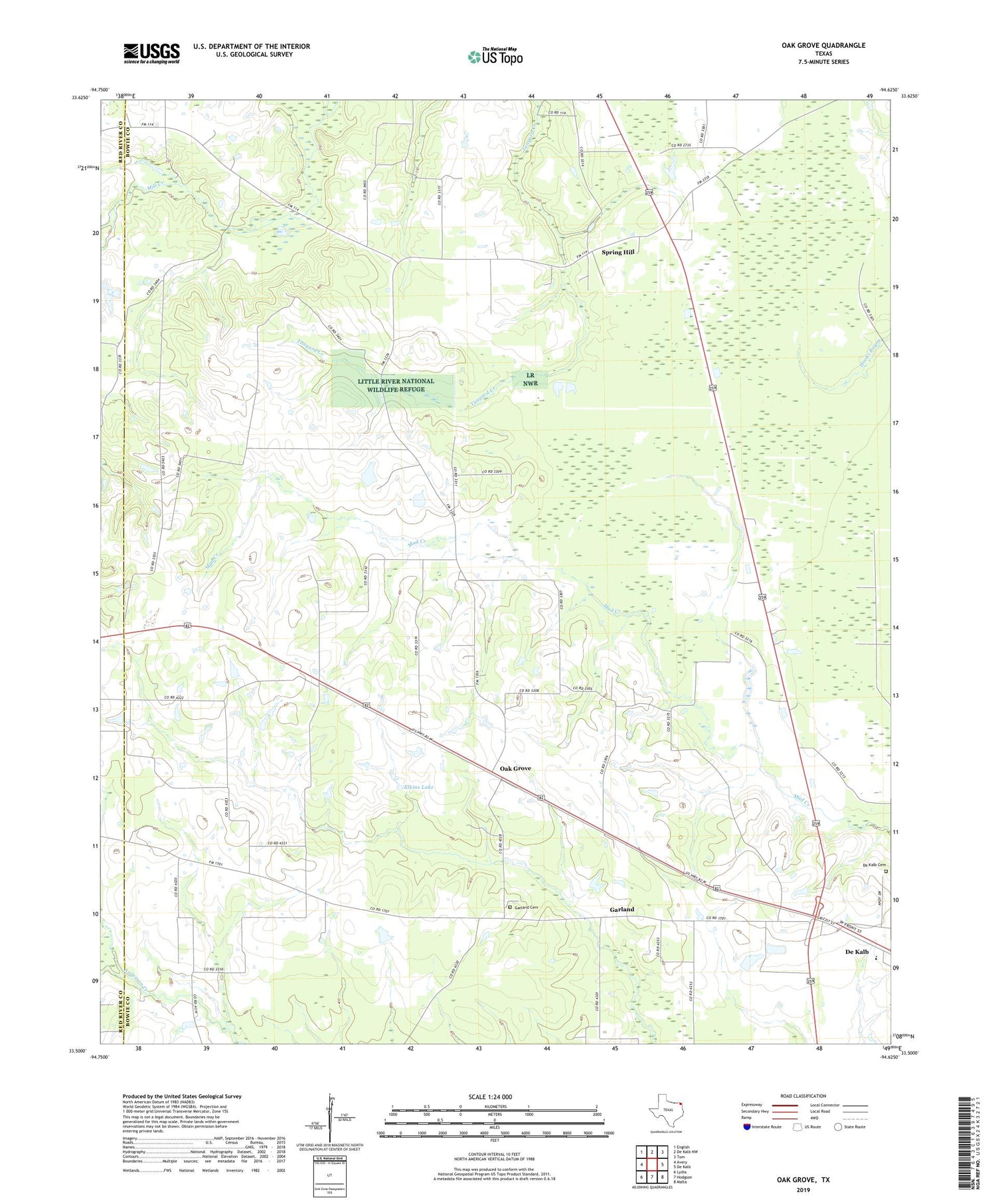 Oak Grove Texas US Topo Map Image