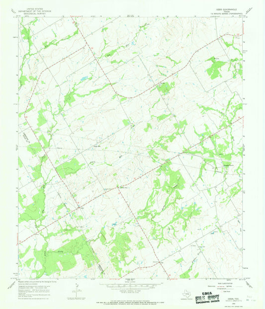 Classic USGS Odds Texas 7.5'x7.5' Topo Map Image