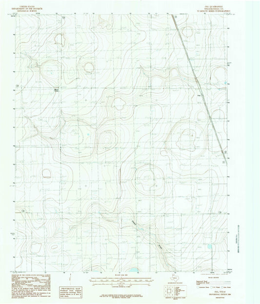 Classic USGS Ogg Texas 7.5'x7.5' Topo Map Image