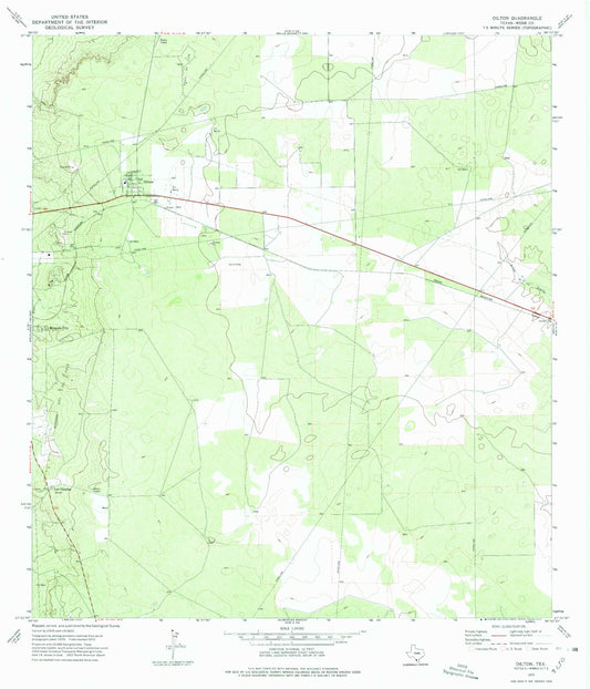 Classic USGS Oilton Texas 7.5'x7.5' Topo Map Image