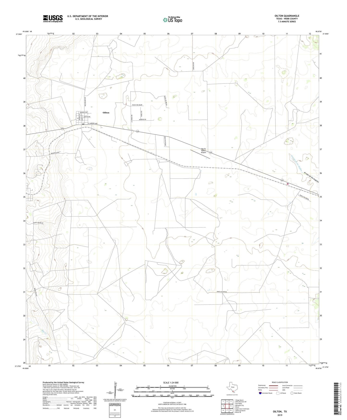 Oilton Texas US Topo Map Image