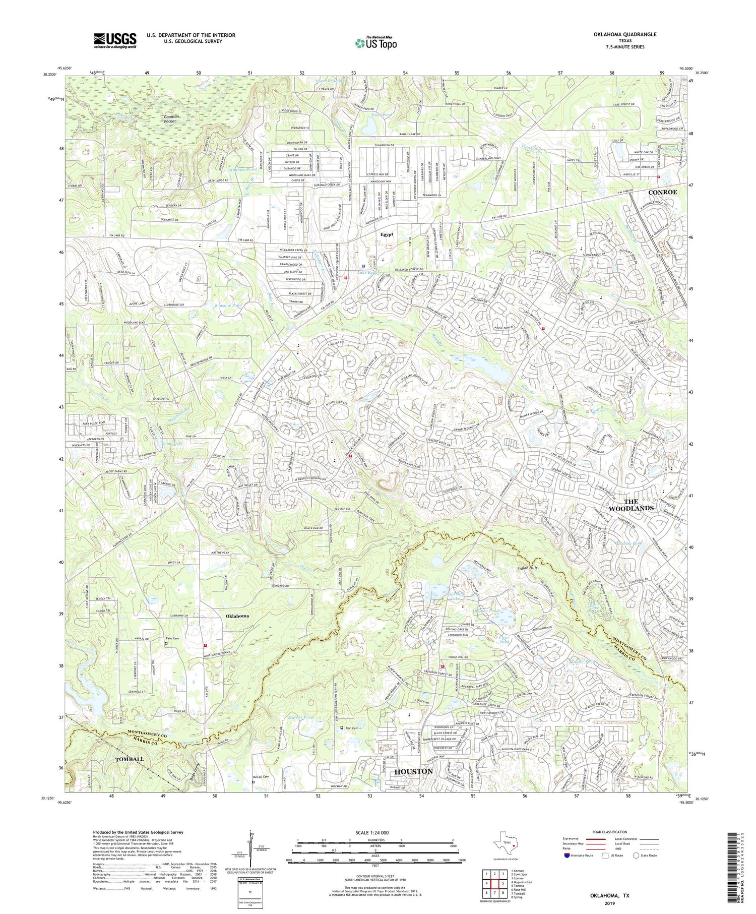 Oklahoma Texas US Topo Map Image