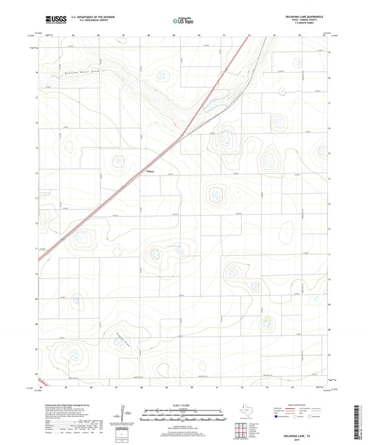 Oklahoma Lane Texas US Topo Map Image