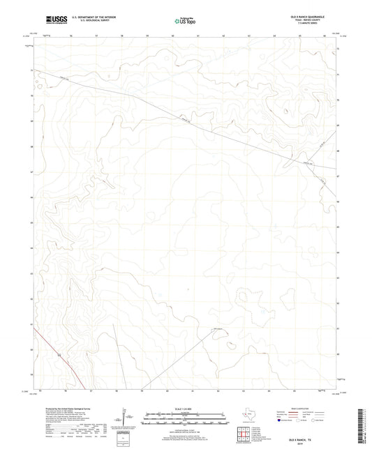 Old X Ranch Texas US Topo Map Image
