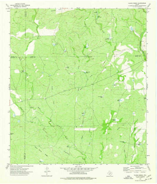 Classic USGS Olmos Creek Texas 7.5'x7.5' Topo Map Image
