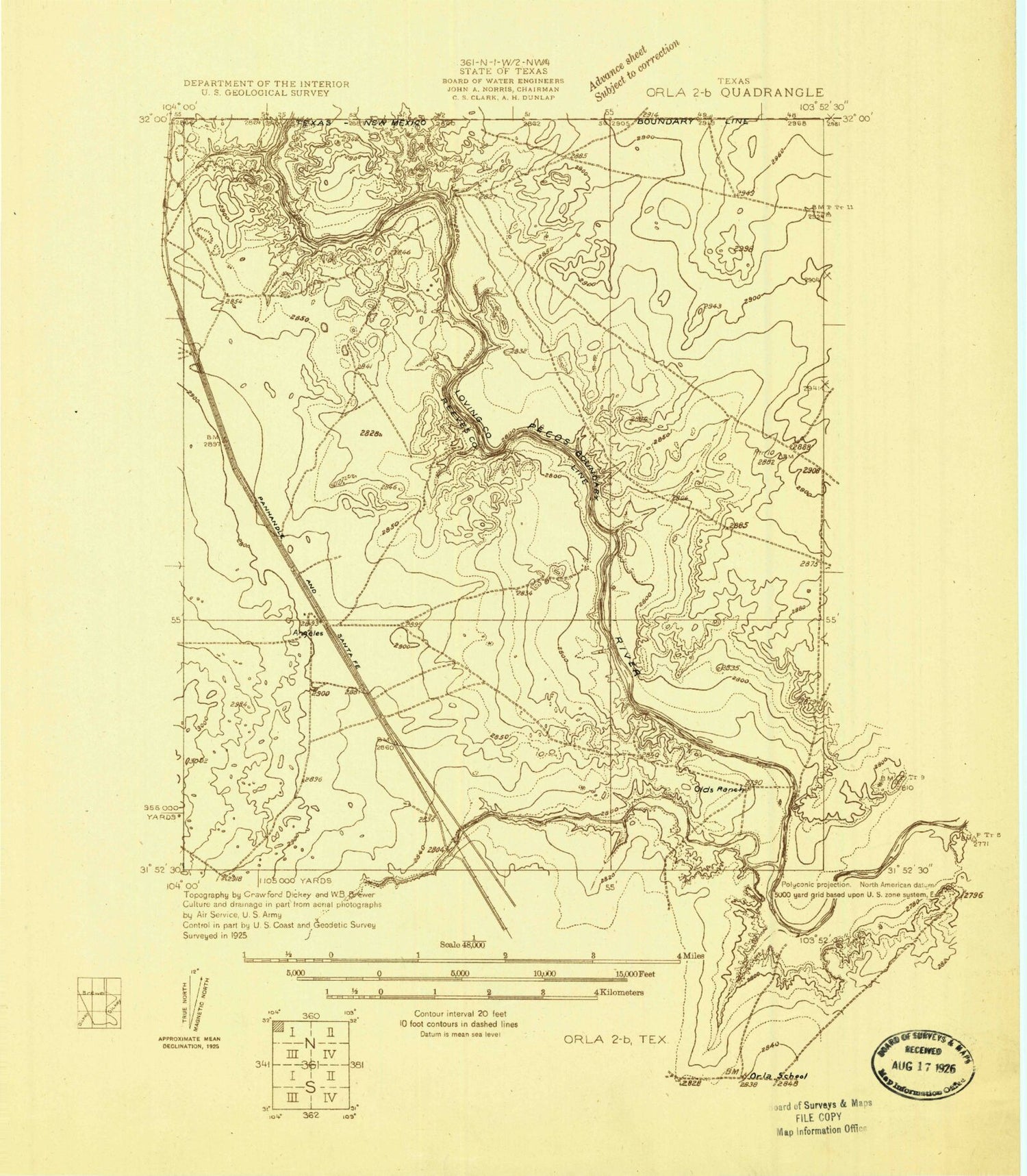 Classic USGS Red Bluff Texas 7.5'x7.5' Topo Map Image
