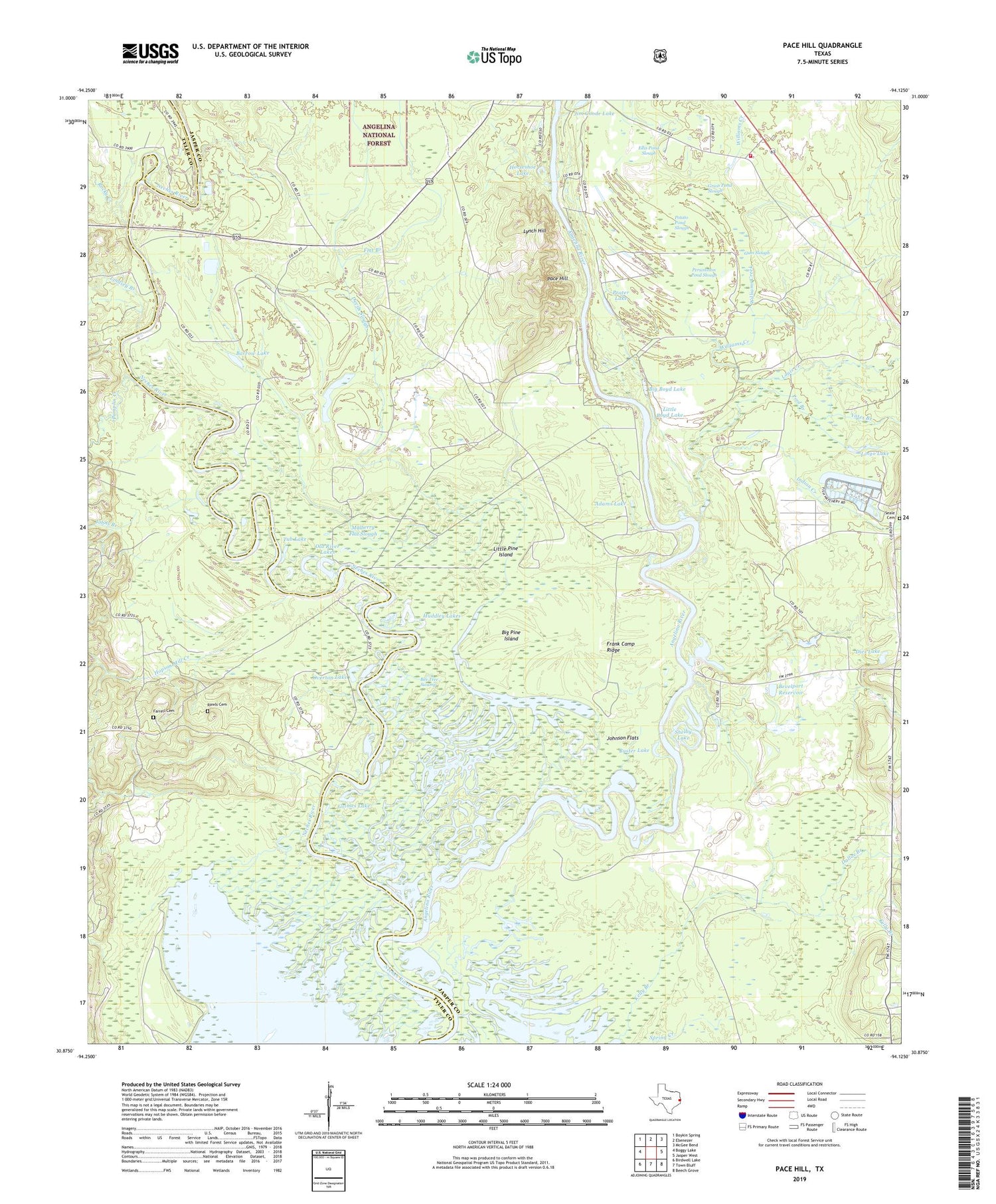 Pace Hill Texas US Topo Map Image