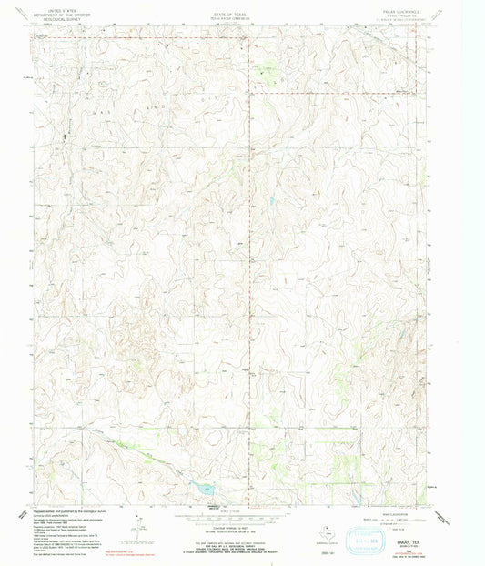 Classic USGS Pakan Texas 7.5'x7.5' Topo Map Image