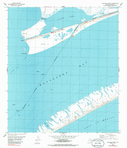 Classic USGS Palacios Point Texas 7.5'x7.5' Topo Map Image