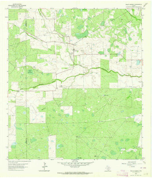 Classic USGS Palito Blanco Texas 7.5'x7.5' Topo Map Image