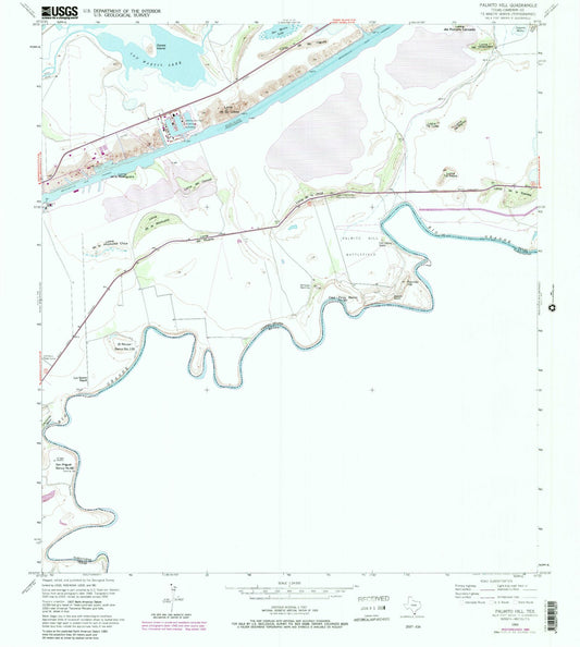 Classic USGS Palmito Hill Texas 7.5'x7.5' Topo Map Image