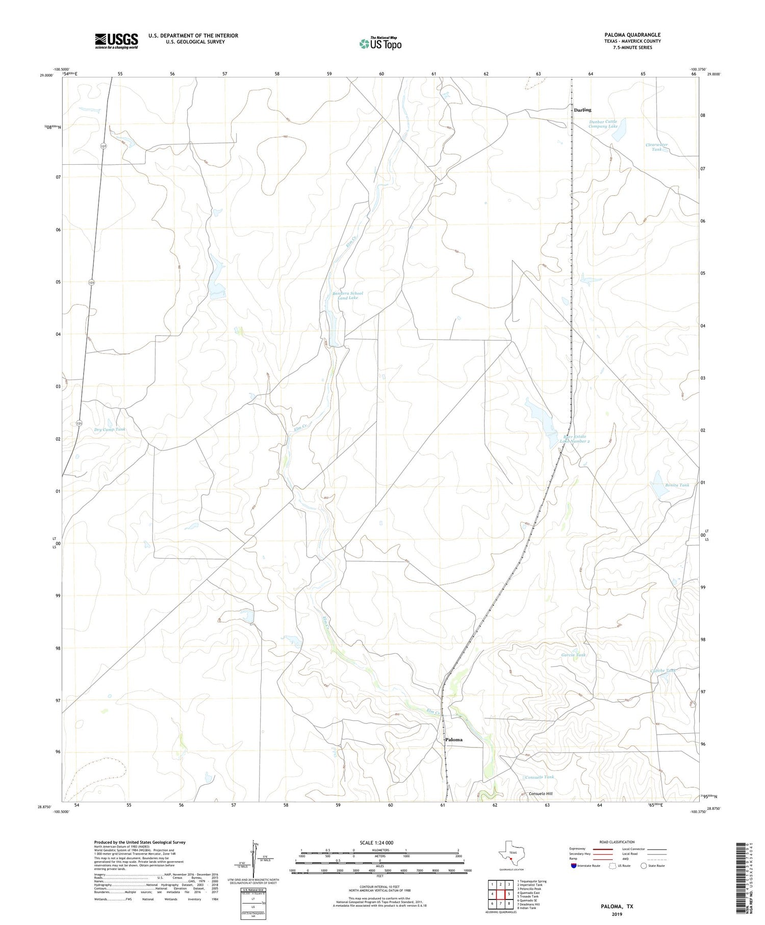 Paloma Texas US Topo Map Image