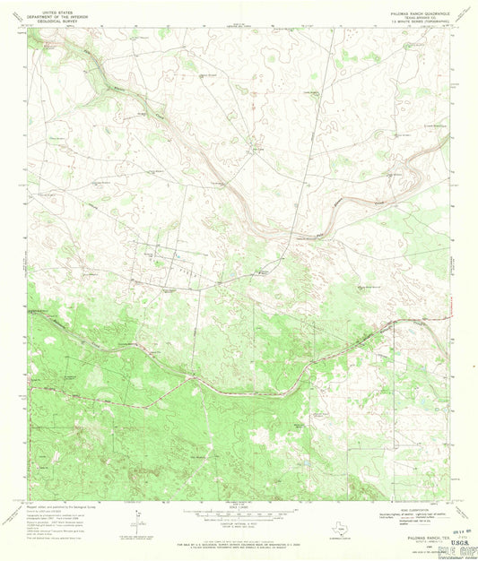 Classic USGS Palomas Ranch Texas 7.5'x7.5' Topo Map Image