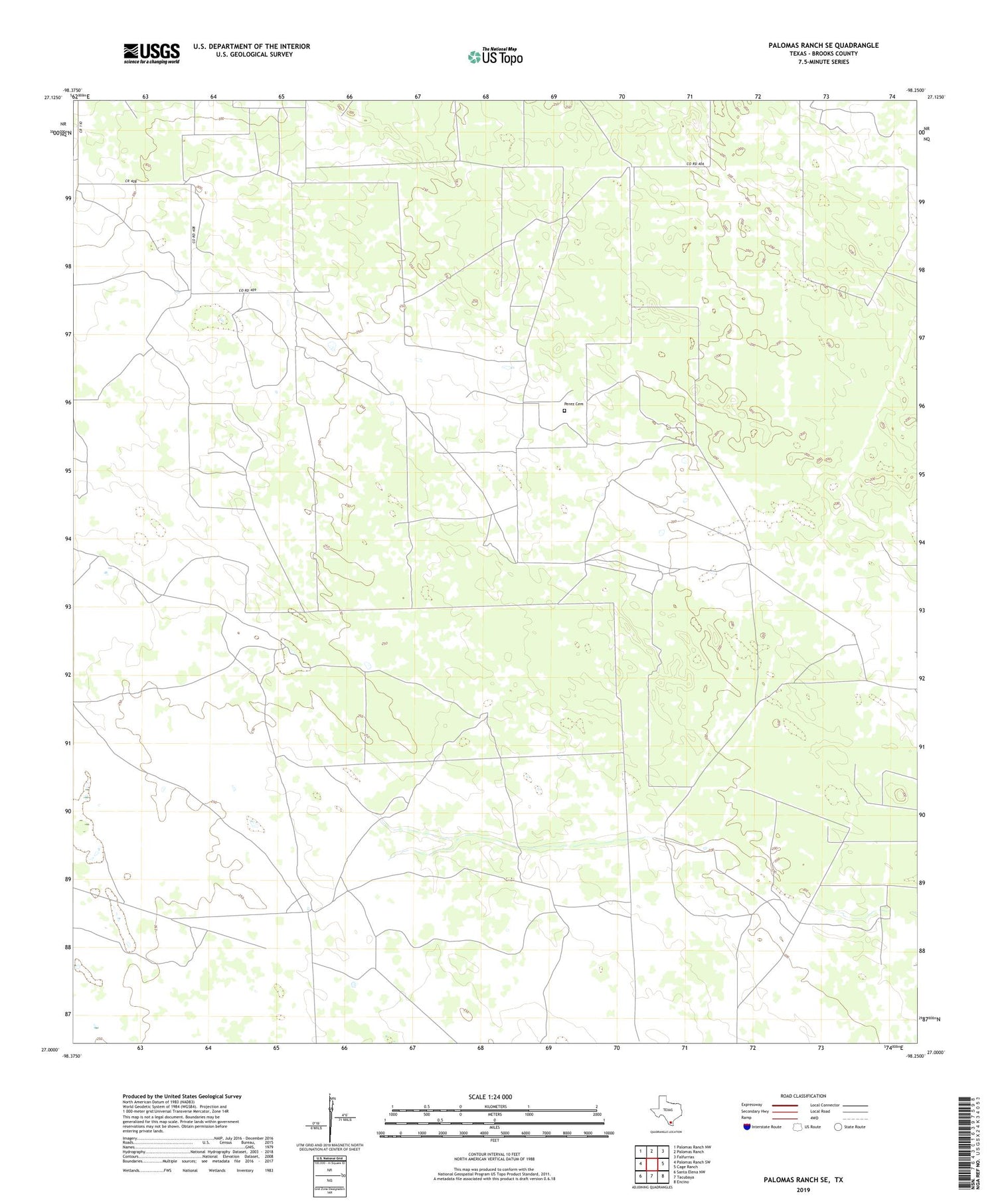 Palomas Ranch SE Texas US Topo Map Image